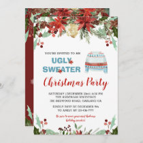 Burgundy Ugly Sweater Christmas Invitation