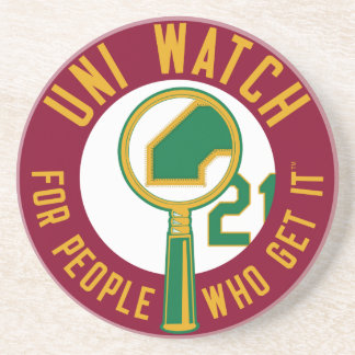 Burgundy Uni Watch Coaster