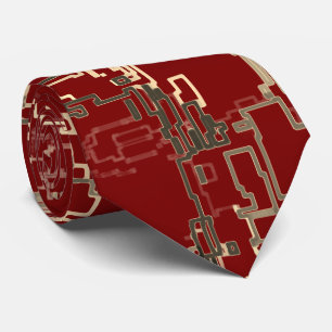 Burgundy Unique Abstract Cool Pattern Neck Tie