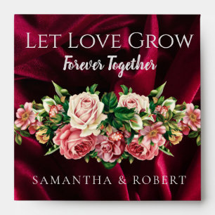 Burgundy Velvet Wedding Favor Flower Seeds Envelope