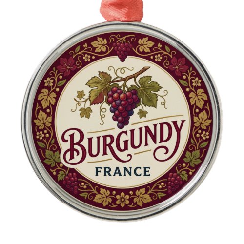 Burgundy Vineyards, Côte d'Or France Metal Ornament