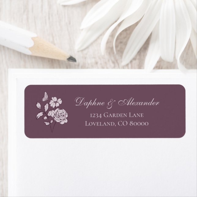 Burgundy Vintage Botanical Label (Insitu)