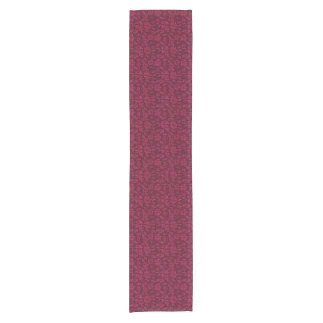 Burgundy Vintage Floral Short Table Runner (Front)