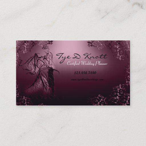 Customizable Burgundy Vintage Wedding Planner Business Card