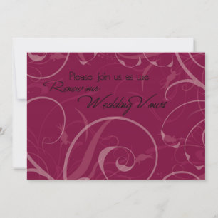 Burgundy Vow Renewal Ceremony Invitation Card