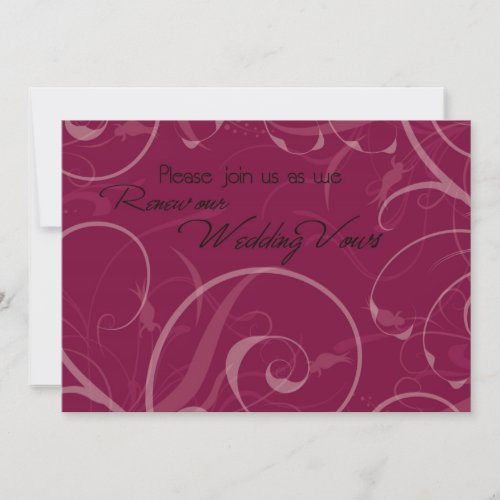 Burgundy Vow Renewal Ceremony Invitation Card