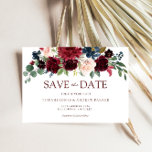 Burgundy Watercolor Floral Save the date<br><div class="desc">Burgundy Watercolor Floral Save the date for wedding.

Suitable for all seasons

See matching collection in Niche and Nest Store</div>