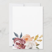 Burgundy Watercolor Floral | Wedding Vow Renewal Invitation (Back)