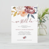 Burgundy Watercolor Floral | Wedding Vow Renewal Invitation (Standing Front)