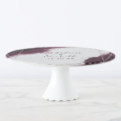 Burgundy Watercolor Geometric Wedding Monogram Cake Stand (3/4)