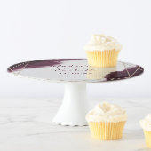 Burgundy Watercolor Geometric Wedding Monogram Cake Stand (In Situ)