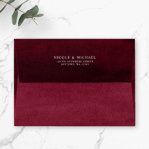 Burgundy Watercolor Return Address A7 Envelope