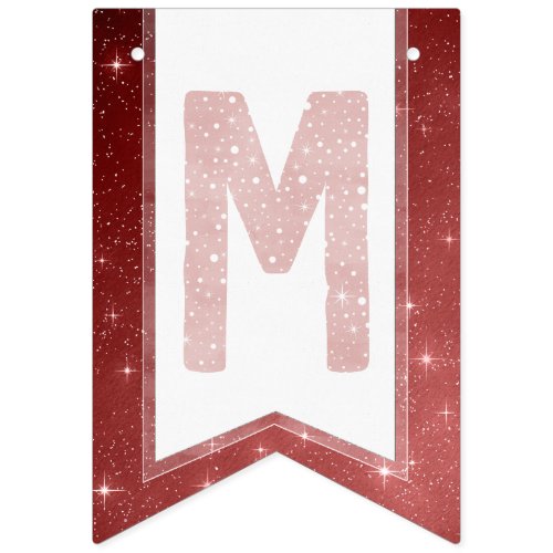 Burgundy Watercolor Typography Merry Everything Bunting Flags