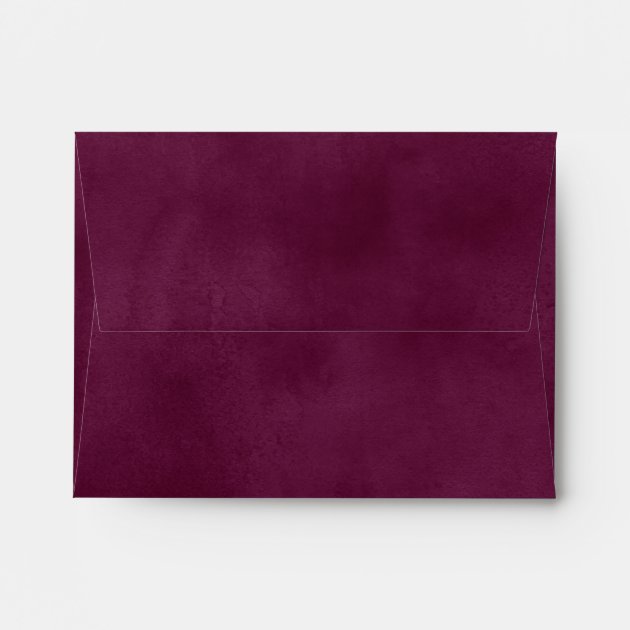 Burgundy Watercolor Wedding RSVP Envelope