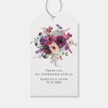 Burgundy Watercolor Wildflowers Boho Wedding