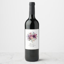 Burgundy Watercolor Wildflowers Boho Wedding