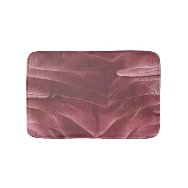 Burgundy waves bath mat (Front)