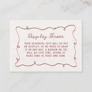 Burgundy Wavy Frame Bridal Shower Display Shower Enclosure Card