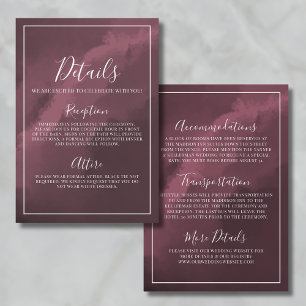 Burgundy Wedding Details Enclosure Card