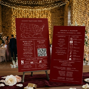 Burgundy Wedding Infographic Program