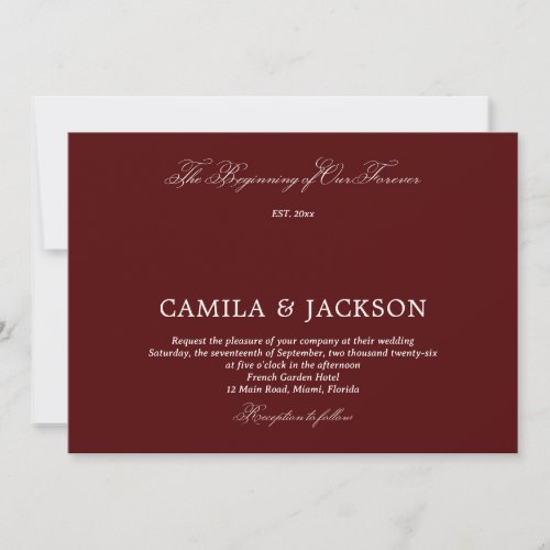 Burgundy Wedding  Invitation