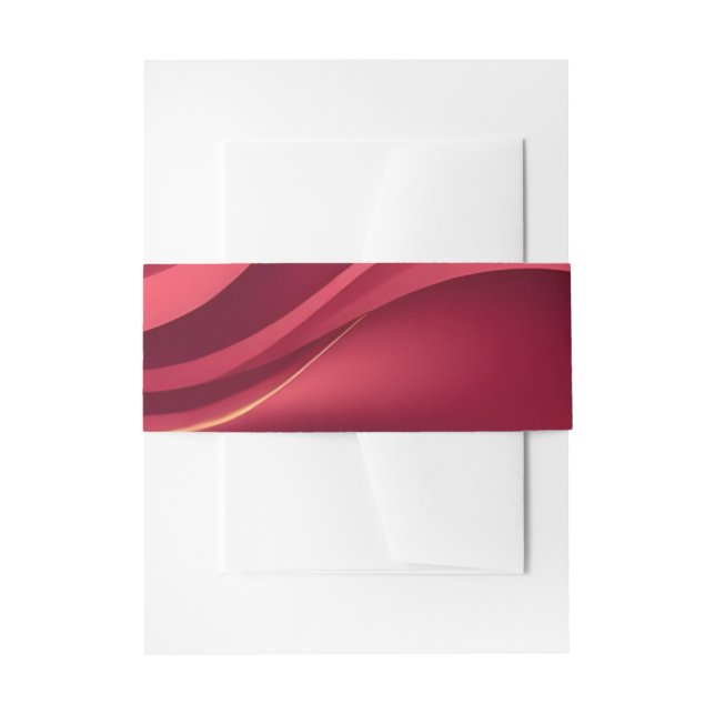 Burgundy Wedding  Invitation Belly Band (Front Example)
