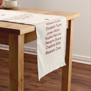 Burgundy Wedding Memorial Chair Sign In Loving Mem Short Table Runner