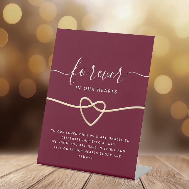 Burgundy Wedding Memorial Pedestal Sign (Creator Uploaded)