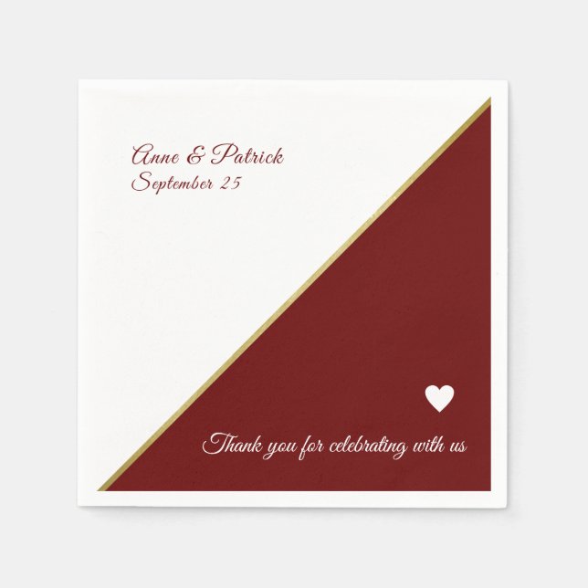 Burgundy wedding napkins (Front)