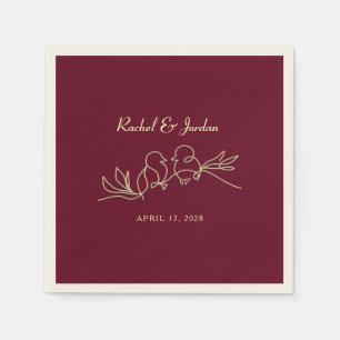 Burgundy Wedding  Napkins