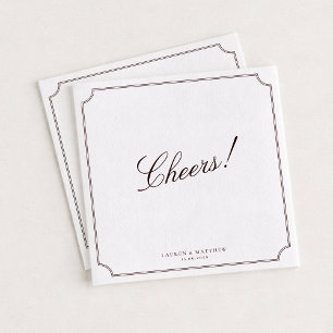 Burgundy Wedding Napkins Cheers