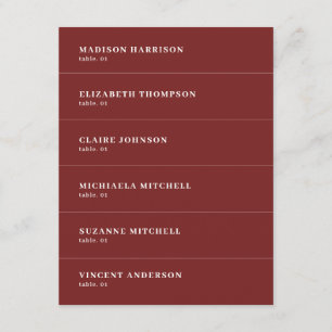 Burgundy Wedding Place Name Card DIY