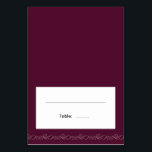 Burgundy Wedding Place Seating Card<br><div class="desc">Seating card ideal for wedding or any event.</div>