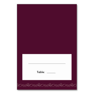 Burgundy Wedding Place Seating Card