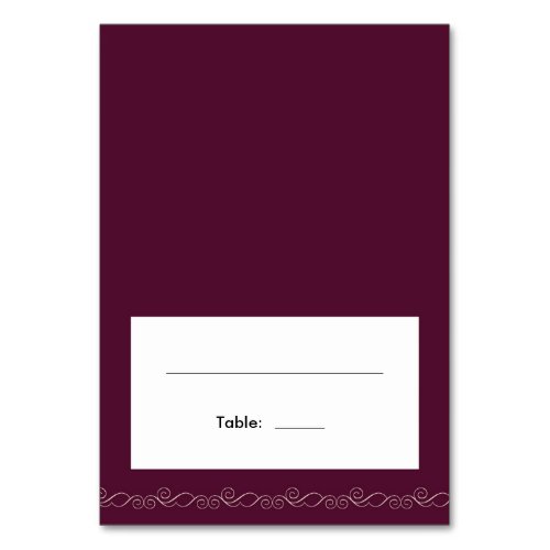 Burgundy Wedding Place Seating Card
