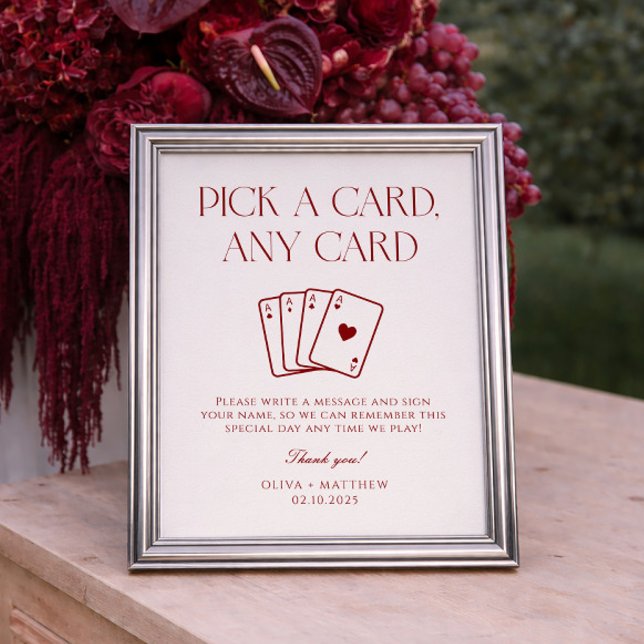 Burgundy Wedding Playing Card Guest Book  (Creator Uploaded)