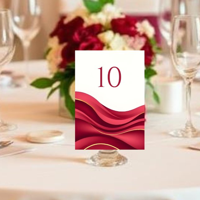 Burgundy  Wedding Table Number (Burgundy Wedding Table Number )