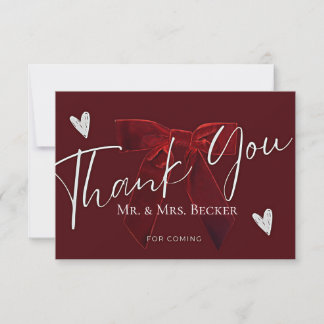 Burgundy wedding thank you cards