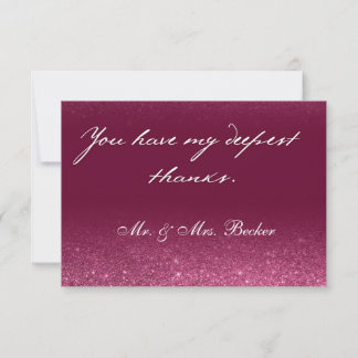 Burgundy wedding thank you cards