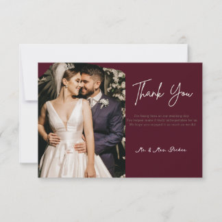 Burgundy wedding thank you cards