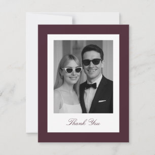 Burgundy Wedding Thank You photo Card