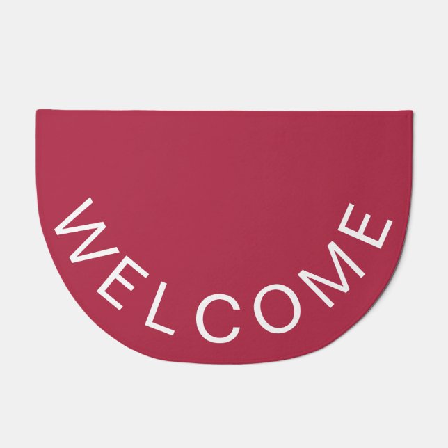 Burgundy Welcome Doormat (Front)