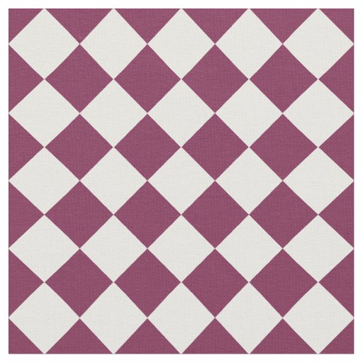 Burgundy White Checker Diamond Pattern Fabric