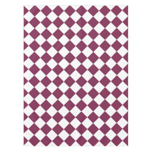 Burgundy White Checker Diamond Pattern Tablecloth