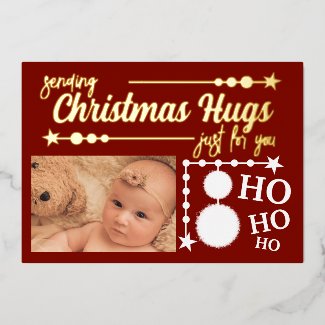 Burgundy white Christmas hugs just for you photo