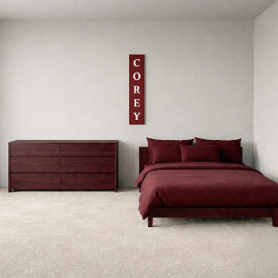 Burgundy/White First/Family/Last Name Canvas Print