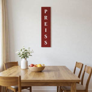 Burgundy/White First/Family/Last Name Canvas Print