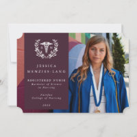 Burgundy + White Laurel Wreath Registered Nurse