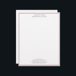 Burgundy White Professional Business Personalized  Letterhead<br><div class="desc">A simple dark red burgundy and white professional letterhead for your business. All of the fields are editable,  so you can change them to say what you want,  or delete one if you don't need it.</div>