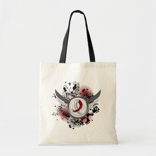 Burgundy White Ribbon Wings Head Neck Cancer Tote Bag